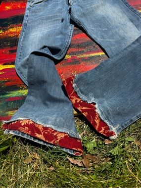 Repaired Hollister Men's Boot Cut Jeans. Re-restored and Repaired